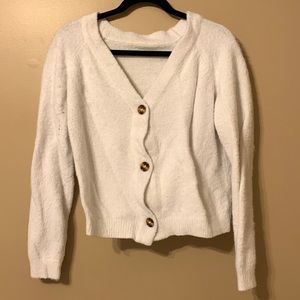 White Button front Cardigan